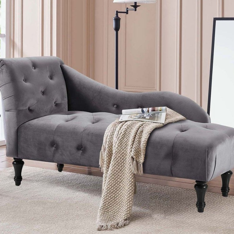Chaise Longue (Grey Velvet) image 0