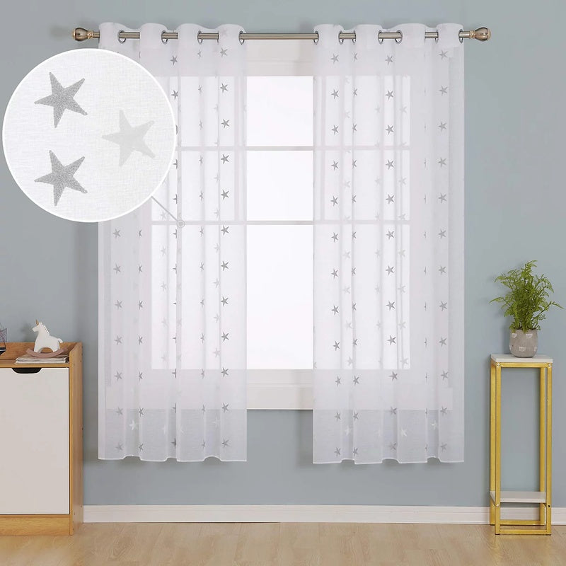 Linen Look Curtains 140x180cm Pair (White) image 0