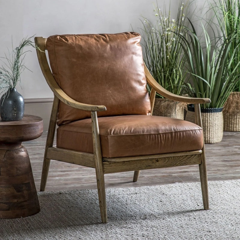 Leather Armchair (Tan Brown) image 0