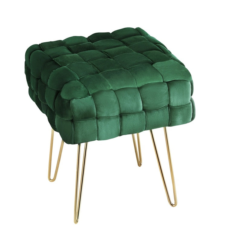 Velvet Footstool (Emerald Green) image 0