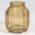 Ribbed Glass Vase 18cm (Amber) image 0