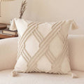 Boho Tassel Cushion 40x40cm (Cream) image 0