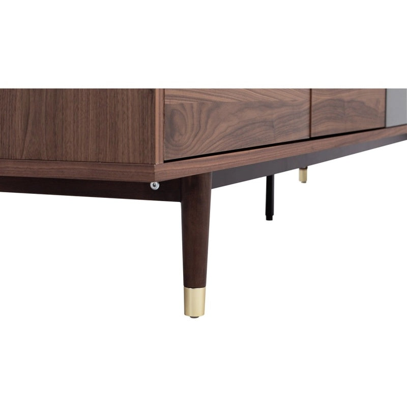Designer Sideboard 200cm (Walnut & Brass) image 0