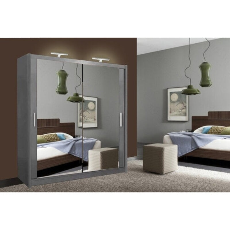 Sliding Door Wardrobe 180cm (Grey) image 0