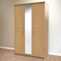 Wardrobe 3-Door Mirrored (Oak) image 0