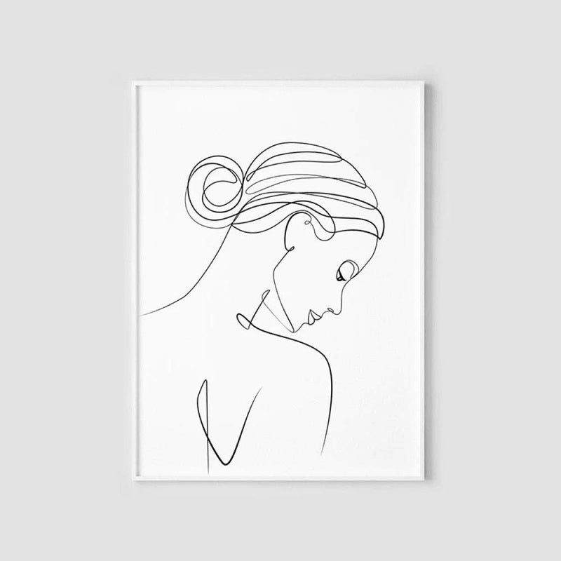 Line Art Female Portrait 40x50cm image 0