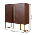 Bar Cabinet (Walnut & Gold) image 0