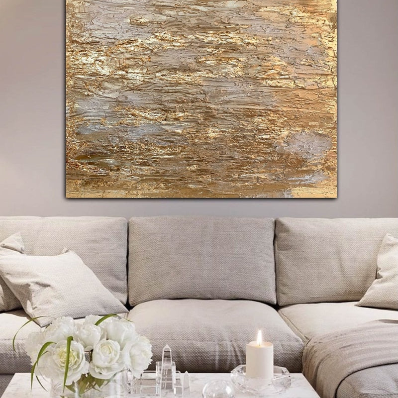Large Canvas Art 150x100cm (Abstract Gold) image 0
