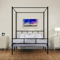Four Poster Bed Frame King (Black Metal) image 0