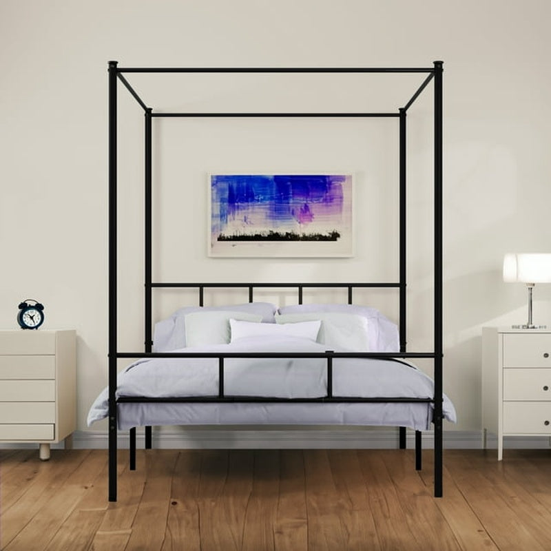 Four Poster Bed Frame King (Black Metal) image 0