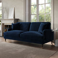 3-Seater Velvet Sofa (Navy Blue) image 0