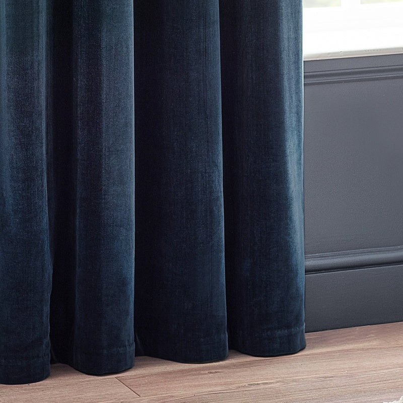 Velvet Curtains 140x220cm Pair (Navy) image 0
