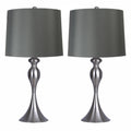 Table Lamp with Linen Shade (Grey) image 0