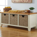 Storage Bench 100cm (Oak & Cream) image 0