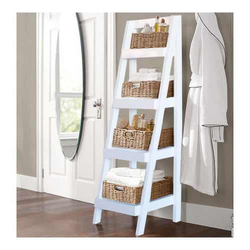 Bathroom Storage Ladder (White) image 0