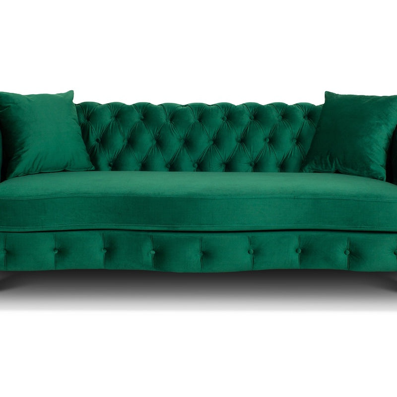 3-Seater Velvet Sofa (Emerald Green) image 0