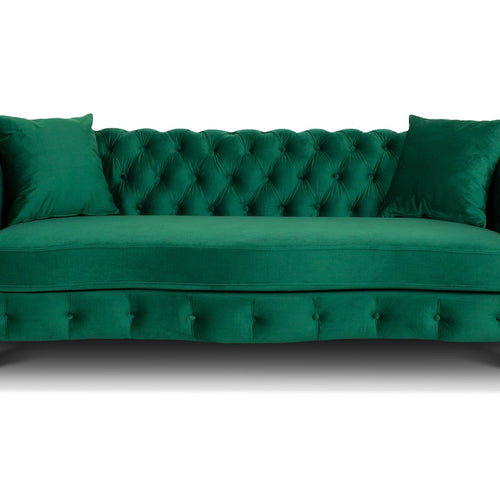 3-Seater Velvet Sofa (Emerald Green) image 0