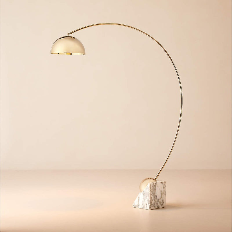 Designer Floor Lamp Arc (Marble Base) image 0