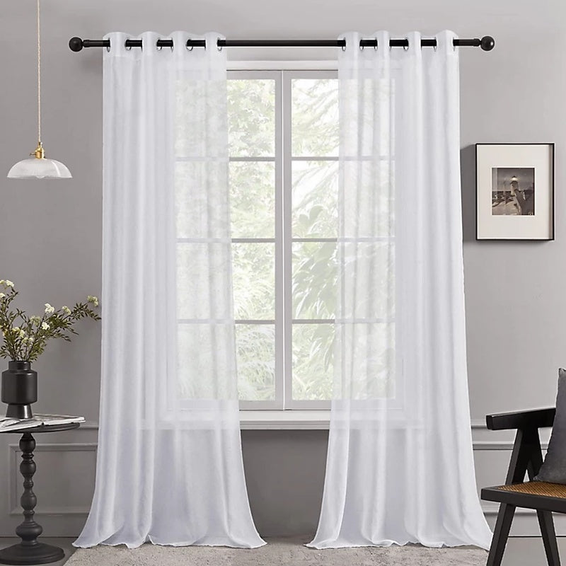 Sheer Voile Curtains 140x240cm Pair image 0