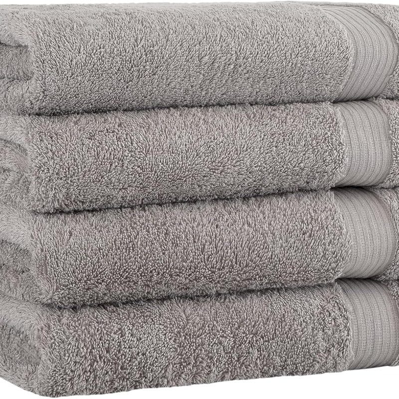 Turkish Cotton Towel Set 4-Piece (Grey) image 0