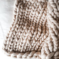 Chunky Knit Throw Blanket 130x170cm (Cream) image 0