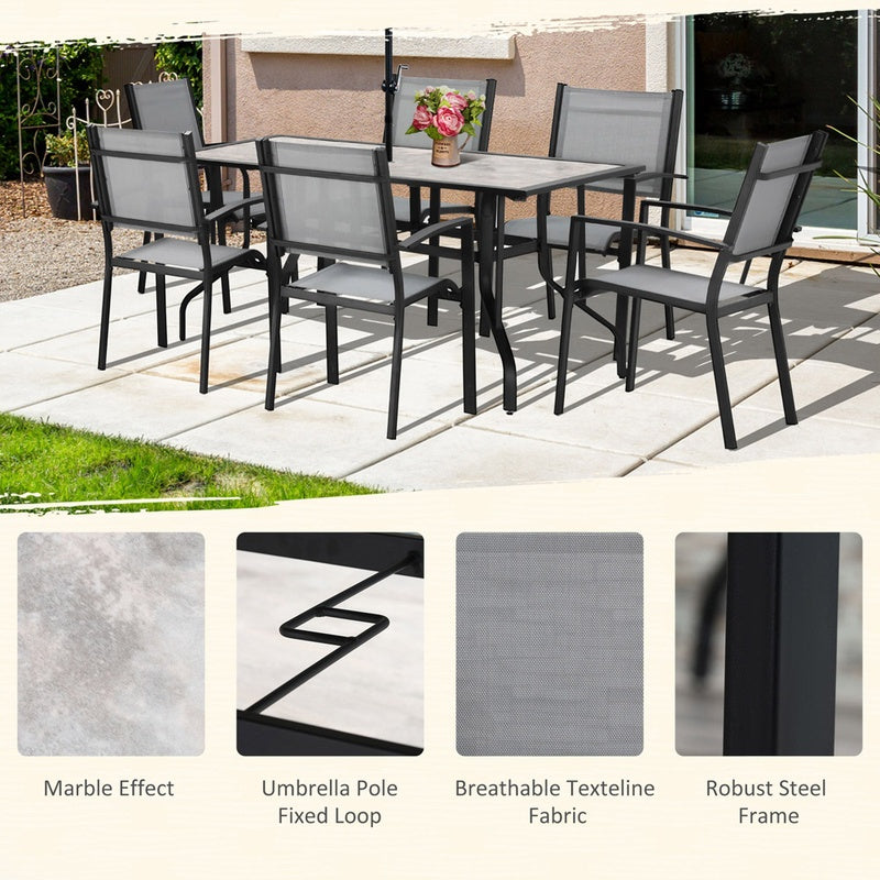 Outdoor Dining Set 6-Seater (Grey) image 0
