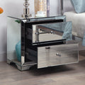 Mirrored Bedside Table (Silver) image 0