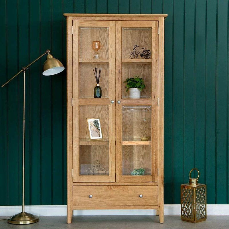 Display Cabinet 90cm (Glass & Oak) image 0